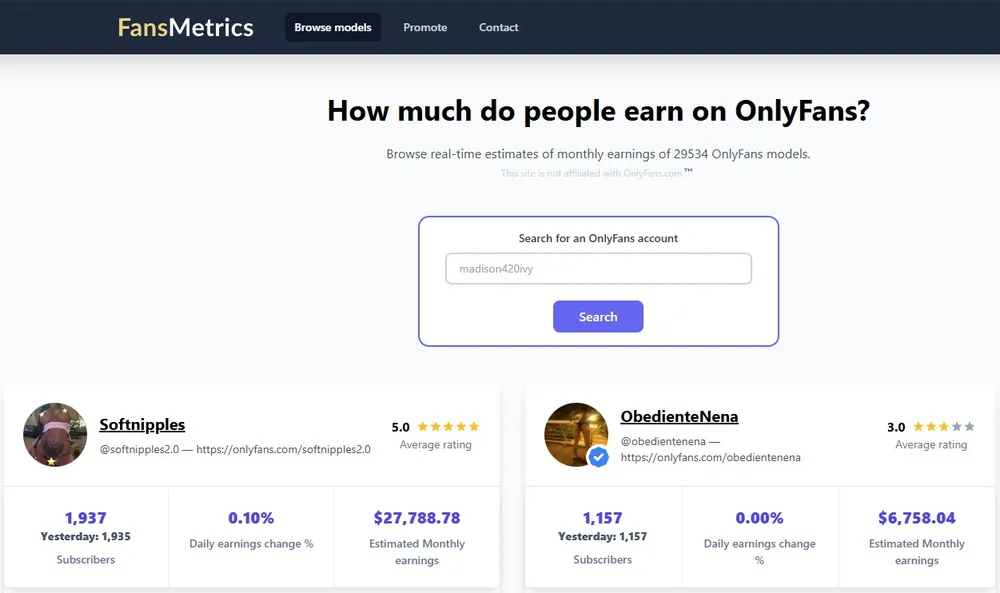 fansmetrics.com 2021 screenshot from wayback machine